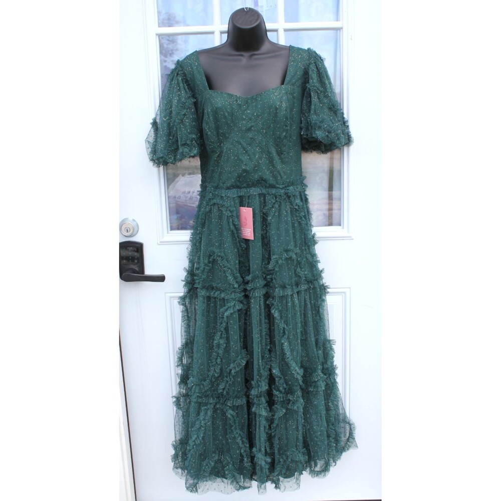 NEW Ivy City Co Layla Dress In Emerald Size 16W NWT Floaty Beautiful Green Gold